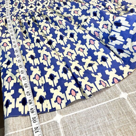 Zara Midi Maxi Dress Blue Ivory Pink Blogger Fave Women’s XL Puff Sleeve - Picture 13 of 15